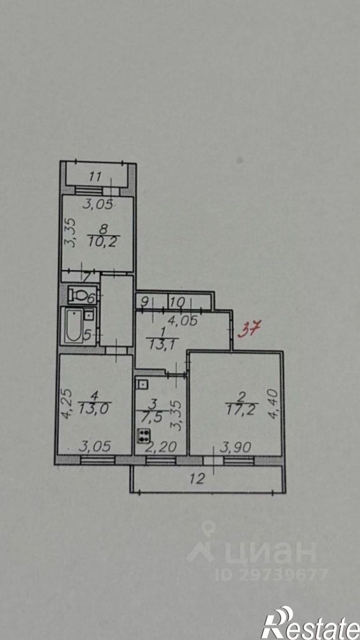 3-комн квартира ул Краснодарская, 45,  д. 45