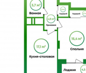 1-комн, 46кв м, этаж 15/16 ул Пестеля, 23/39