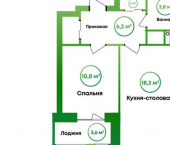 1-комн, 44кв м, этаж 16/16 ул Пестеля, 23/39