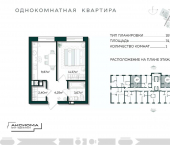 1-комн, 31 кв м, этаж 2/10 ул Капитана Краснова, 23