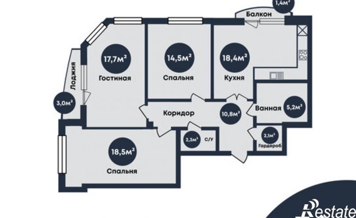 3-комн квартира ул Анатолия Сергеева, 25,  д. 25