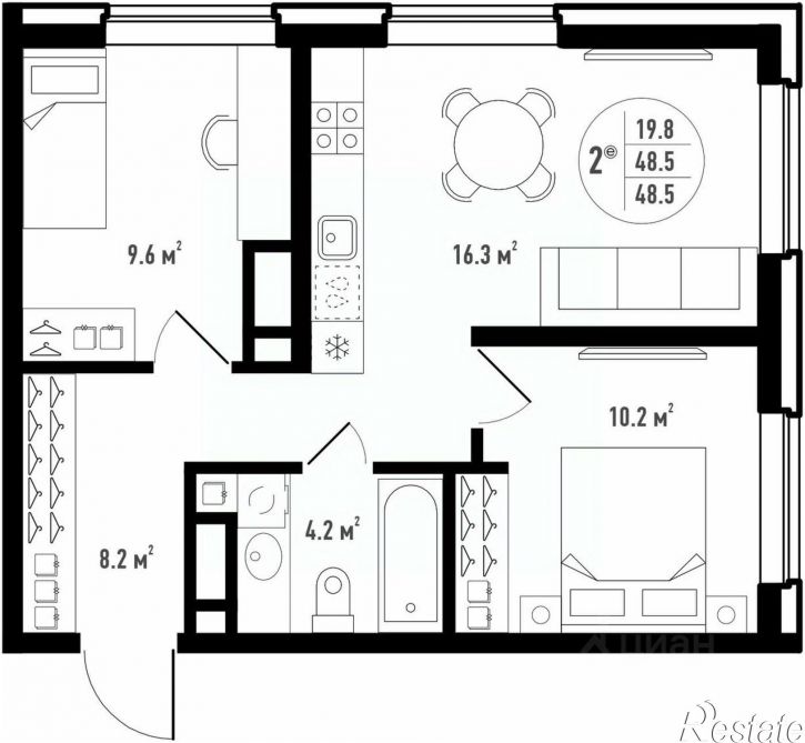 3-комн квартира в новом доме улица Ахшарумова, 82,  д. 82