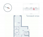 2-комн, 69 кв м, этаж 10/23 Гурьевская улица, 40