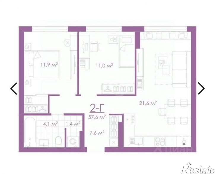 2-комн квартира ул Бехтерева, 12/3,  д. 12/3