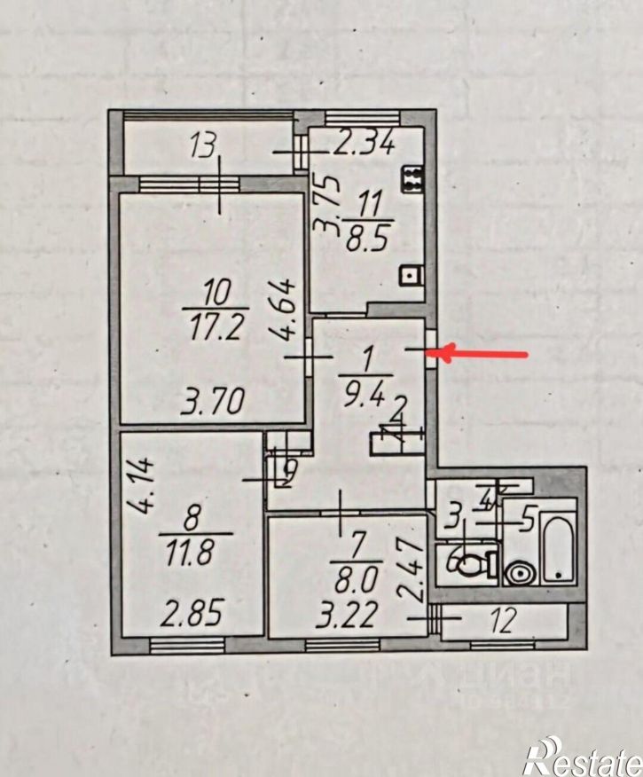 3-комн квартира ул Краснодарская, 43,  д. 43