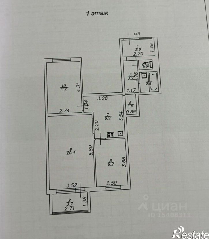 3-комн квартира улица Аксакова, 12,  д. 12
