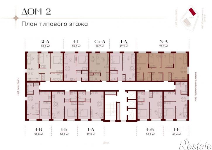 1-комн квартира в новом доме ул Набережная Приволжского затона, 18а,  д. 18а