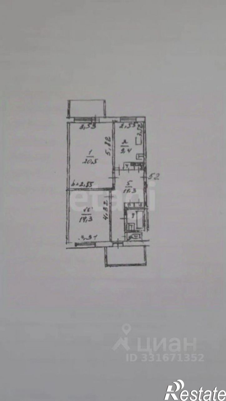 2-комн квартира ул Баумана, 13 1,  д. 13 1,  к. 1