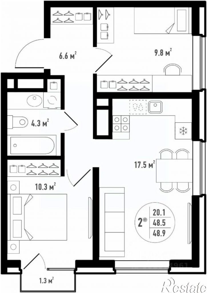 3-комн квартира в новом доме улица Ахшарумова, 82,  д. 82