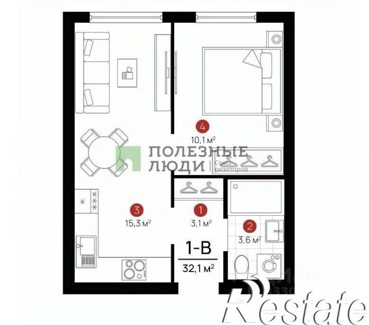 1-комн квартира улица Бехтерева, 10А,  д. 10А