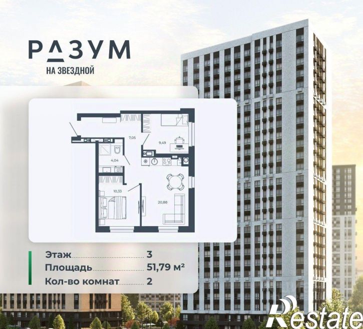 2-комн квартира в новом доме улица Николая Островского, 148/1 стр,  д. 148/1 стр