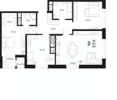3-комн, 86 кв м, этаж 12/17 улица Трофимова, 104