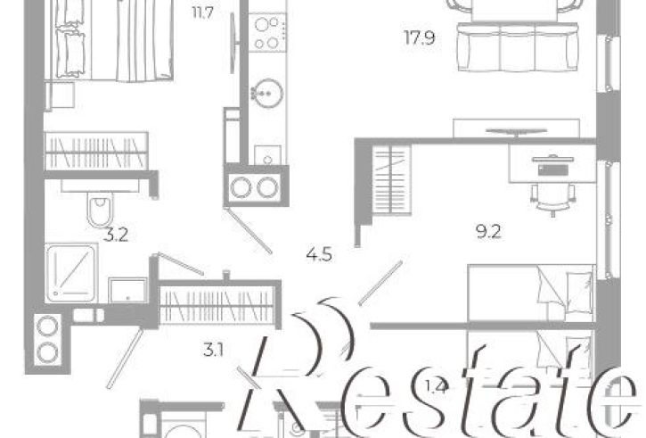 3-комн квартира улица Космонавтов, 18М,  д. 18М