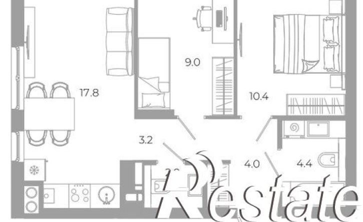 2-комн квартира улица Космонавтов, 18М,  д. 18М